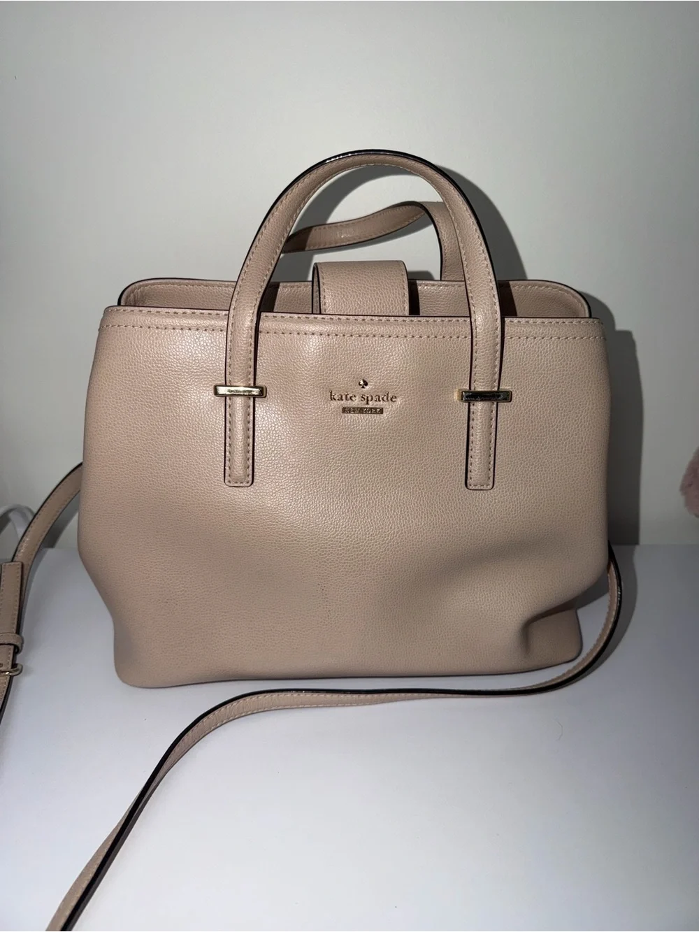 Kate Spade Patterson Drive Evangeline Sling Handbag Convertible Leather Rose